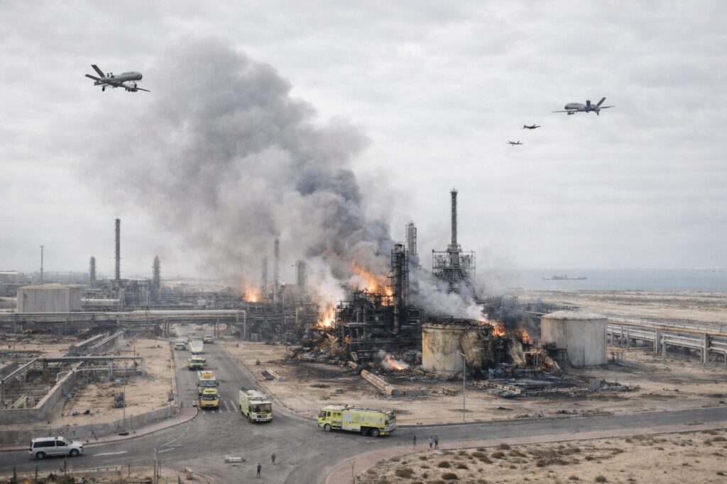 Refinaria em Chamas no Bahrein: Ataque de Drones Abala o Golfo